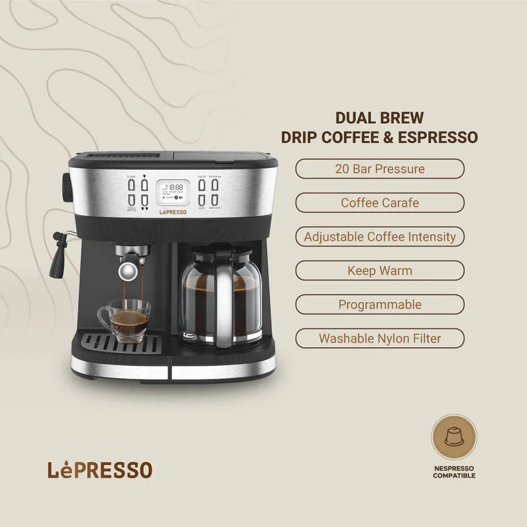 LePresso Dual Brew Drip Coffee & Espresso Machine - Image 7