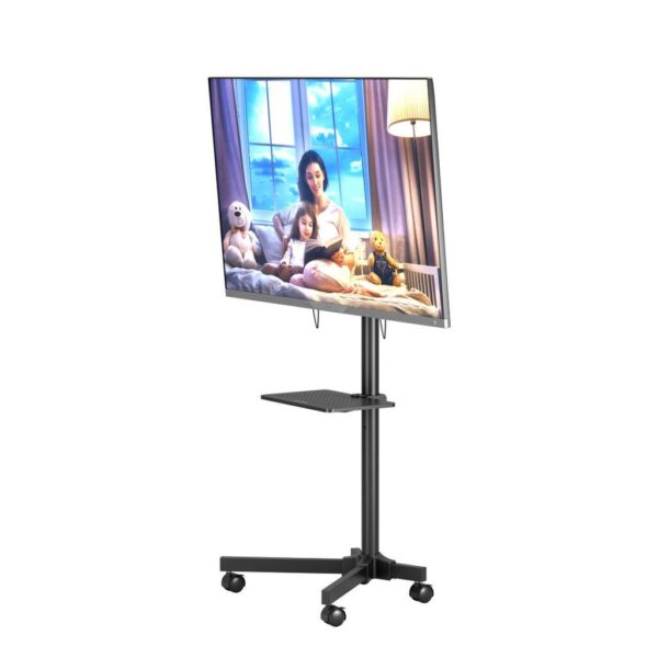 Porodo Mobile TV Stand Dynamic Swivel Tilt Adjustable Height