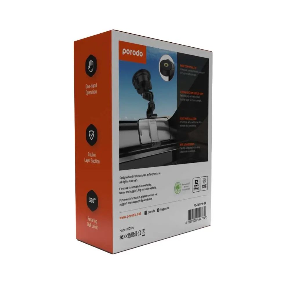 Porodo Dashboard Windshield Exterior Phone Camera Mount - Image 4