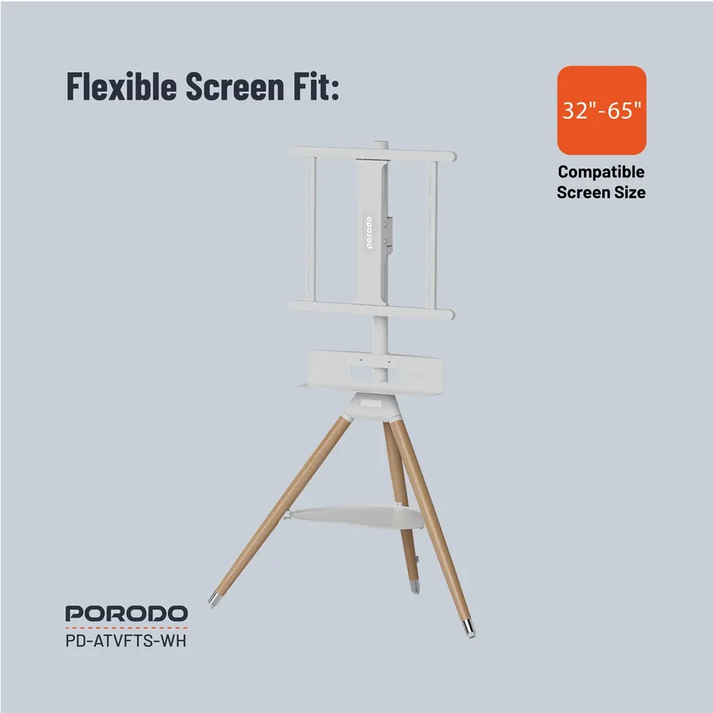 Porodo TV Stand Wooden Tripod - Image 5