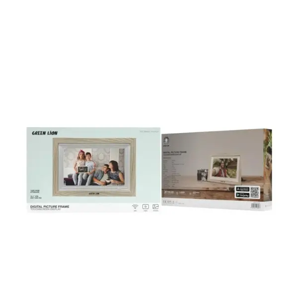 Green Lion Digital Picture Frame Touch Screen Display 10.1 Inch - Wooden