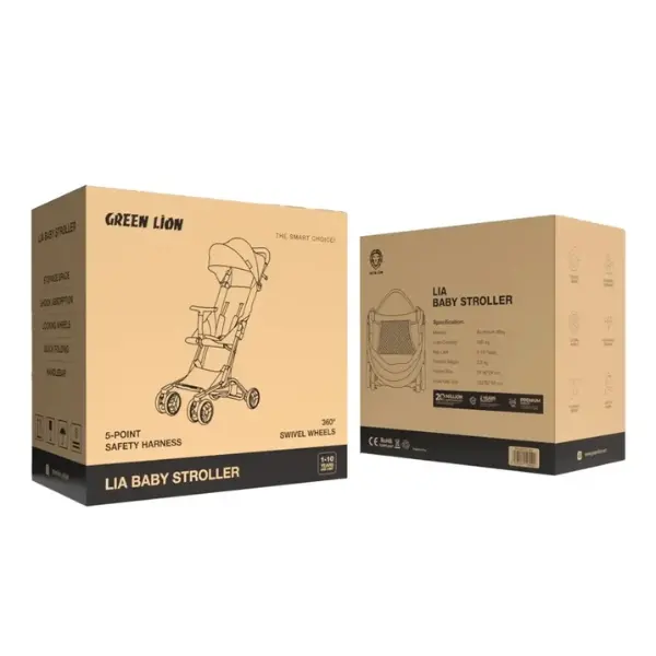 Green Lion Lia Baby Stroller - Black